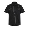 Men Short Sleeve Shirt Black Shirt Axl Shirt Gothic Shirt With D-rings Style